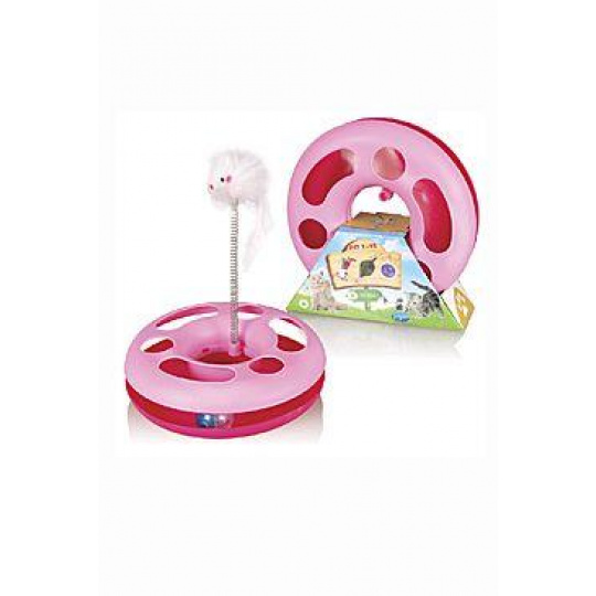 Hračka mačka Speedy ball s myšou na pružine