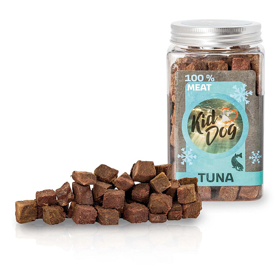 KIDDOG Super Premium 100% freeze dried TUNA CUBES - čisté maso z tuňáka, sušené mrazem 75 g KIDDOG Super Premium 100% freeze dried TUNA CUBES - čisté maso z tuňáka, sušené mrazem 75 g