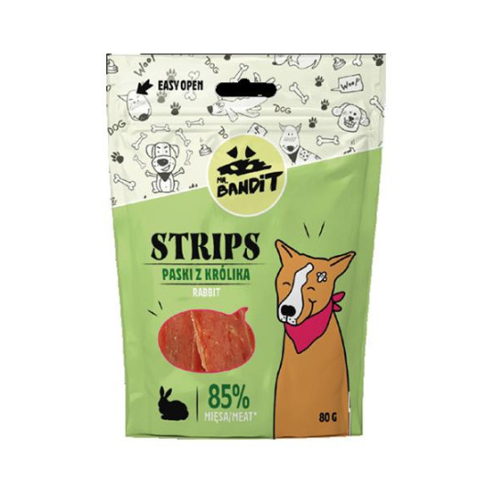 Maškrta Mr. Bandit rabbit strips 80g