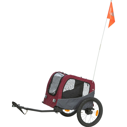 Vozík za bicykel, S: 56 × 64 × 61/125 cm, do 15 kg, sivá/červená