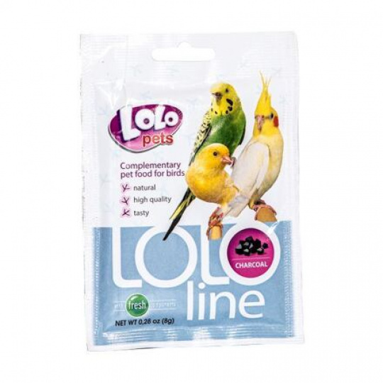 LOLOLINE CHARCOAL - drevené uhlie pre vtáky 8 g
