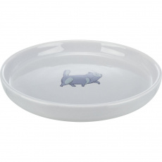 Keramická miska pre mačky, nízka a široká, 0.6 l/o 23 cm, sivá
