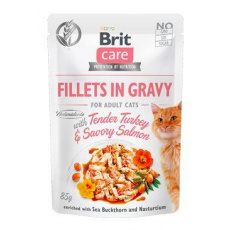 Brit Care Cat Fillets in Gravy Turkey&Salmon 85g