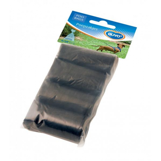 Vrecká DUVO+ na zber psích výkalov čierne 4 x 20 ks
