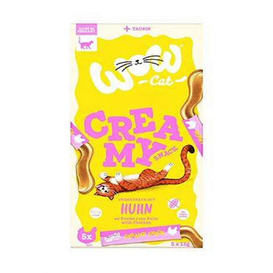 WOW Cat poch. Creamy Snack s kuracím 5x15g