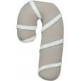 Vianočná cukrová palička, so zvukom, 10 cm, latex, šedobéžová