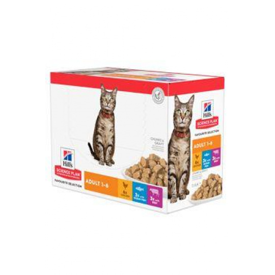 Hill's Fel. SP Adult Chick&Beef&Ocean Fish kapsička12x85g Hill's Fel. SP Adult Chick&Beef&Ocean Fish kapsička12x85g