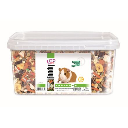LOLO Foody kompletní krmivo pro morčata 3 L, 2 kg kyblík