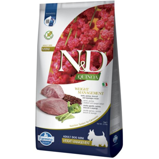 N&D Quinoa Dog Mini Weight Management Lamb & Broccoli 7kg