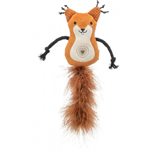 Veverička s pierkovým chvostom, catnip, 12cm/24 cm, plyš
