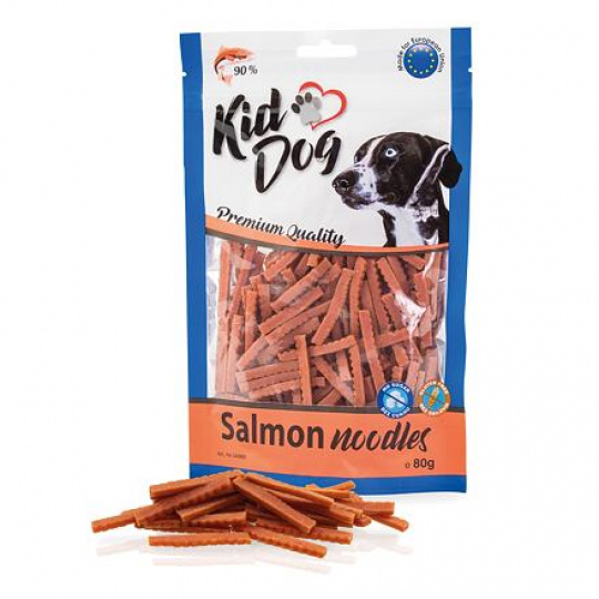 KIDDOG mäsové rezance - losos pre malé psy a mačky 80 g