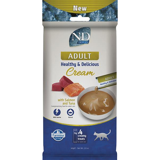 Pamlsok Farmina Creamy N&D Ocean Cat with Tuna & Salmon Adult 60 g Pamlsok Farmina Creamy N&D Ocean Cat with Tuna & Salmon Adult 60 g
