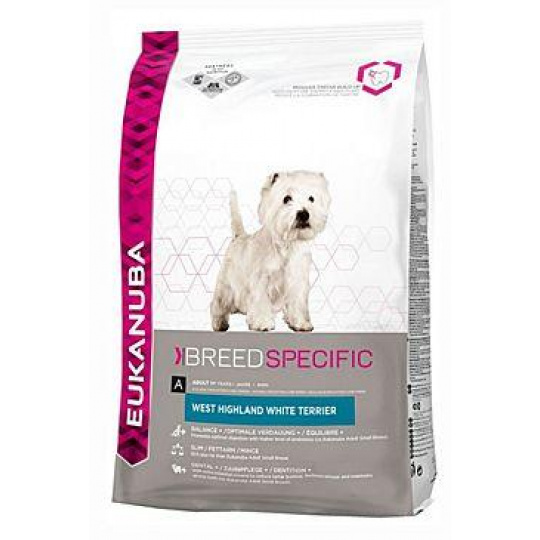 Eukanuba Dog BREED Adult West High White Terrier 2,5kg