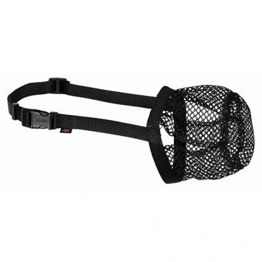 Ochranný náhubok polyester sieťka S-M čierny, 22 cm