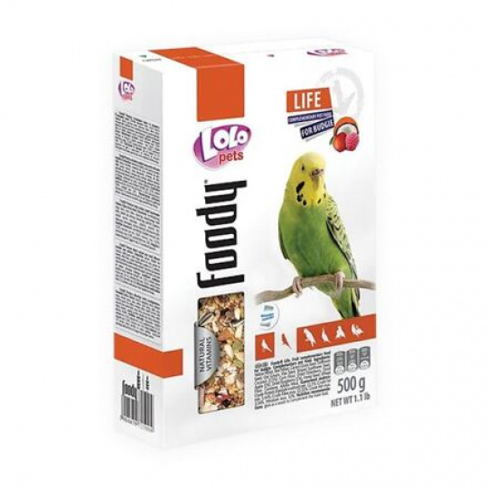 LOLO Foody kompletné ovocné krmivo pre andulky 500 g krabička