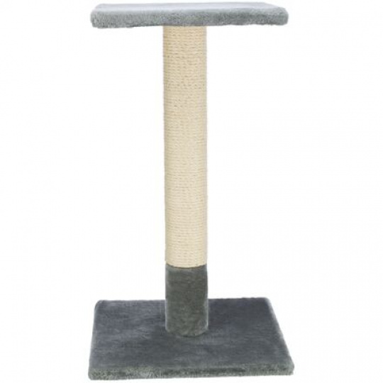 Škrabací stĺpik BEANA s odpočívadlom, 9 cm / 69 cm, sisal/plyš, sivá