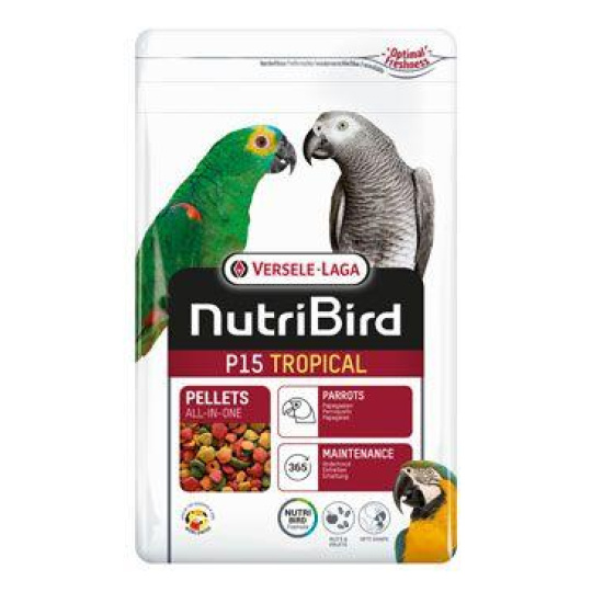 VL NutriBird P15 Tropical - extrudy pre veľké papagáje s tropickým ovocím na denné kŕmenie 1 kg