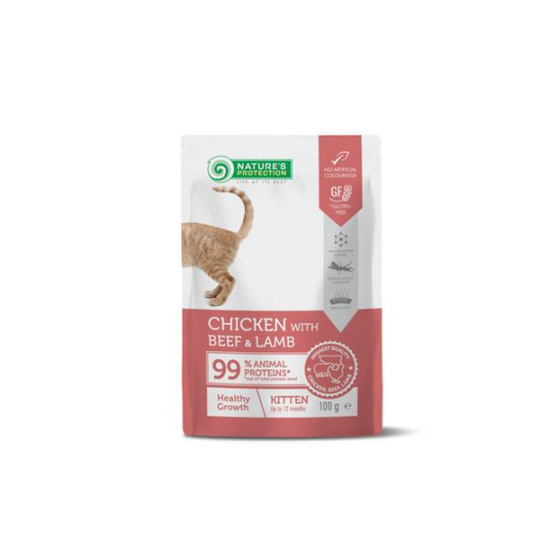 Natures P KAPSICKY cat kitten chicken & beef & lamb 22 x 100 g