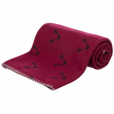 Xmas vianočná fleecová deka NATALYA, 150 x 100 cm, vínová/svetlomodrá/sivá