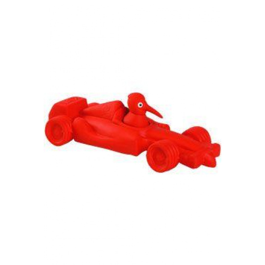 Hračka pes FORMULA latex, pískacia, červená 19cm Kiwi
