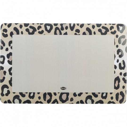 Prestieranie pod misky LEO, 44 x 28 cm, sivá, hnedá/leopardia Prestieranie pod misky LEO, 44 x 28 cm, sivá, hnedá/leopardia