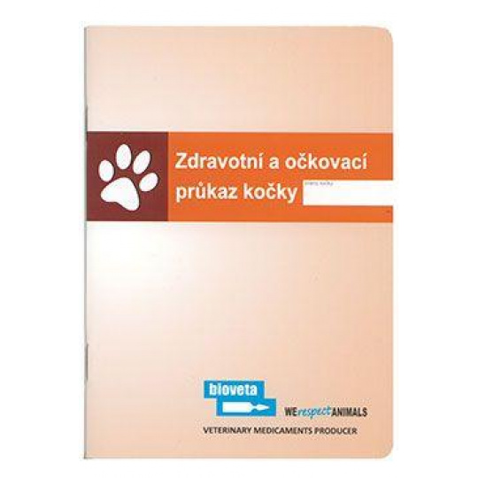 Očkovací preukaz mačka Bioveta medzinárodný 1ks Očkovací preukaz mačka Bioveta medzinárodný 1ks