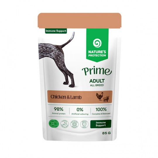 Natures P Prime KAPSIČKA dog adult immunity support chicken&lamb 85 g