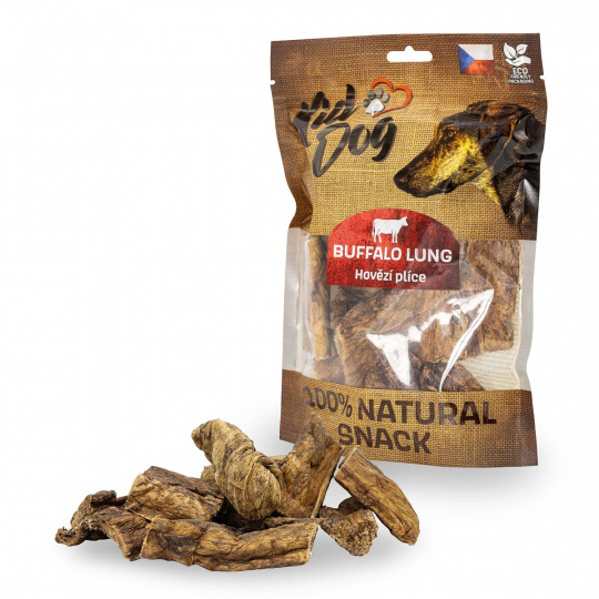 KIDDOG 100% Natural Snack, hovädzie pľúca 4-8 cm/ 80 g