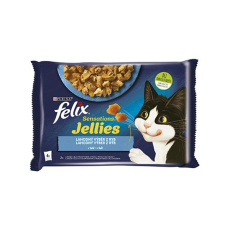Nestlé FELIX Sensations cat Multipack losos a krevety&treska a paradajka želé kapsička 4x85 g