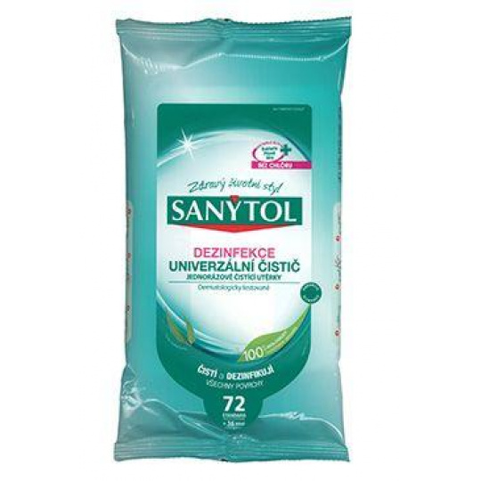 SANYTOL dezinfekčné/univerzálne utierky 72ks