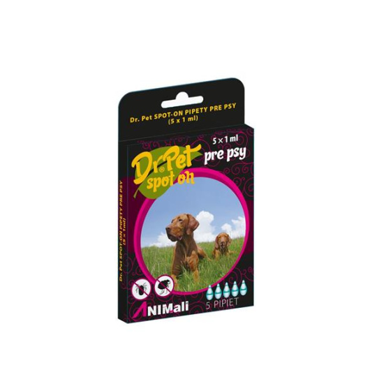 Dr.Pet spot-on pipety pre psy 5 x 1 ml (spot-on odpudzovač kliešťov a bĺch pre psy)