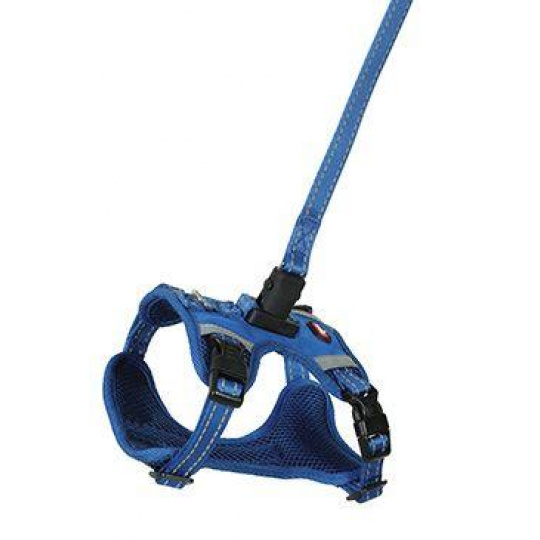 Postroj pes s vodítkom 2m CLIP&GO modrá M Zolux