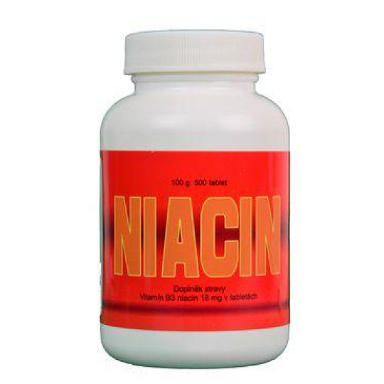 Niacín vitamín B3 500tbl Niacín vitamín B3 500tbl