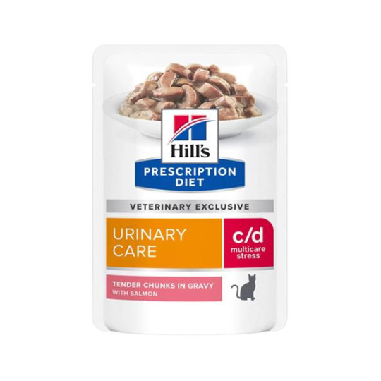 HILLS Diet Feline c/d Urinary Stress Salmon NEW KAPSČIČKA 12x85 g