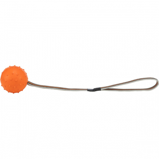 SPORTING lopta tvrdá na nylon.pásku, prírodná guma 6 cm/35 cm