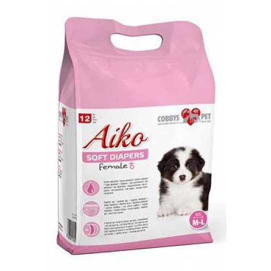 Plienky pre sučky Aiko Soft Diapers M-L/36x52cm 12ks