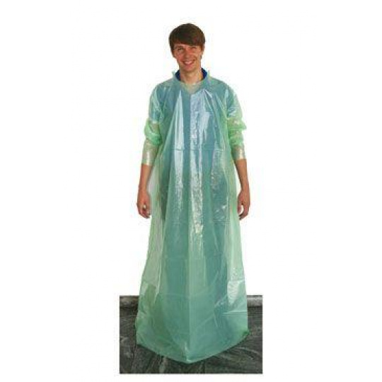 Plášť ochranný jednoraz. s manžetou,140cm, zelený KVET