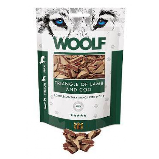 WOOLF Classic pôch. Trojuholník z jahňacieho a tresky 100g
