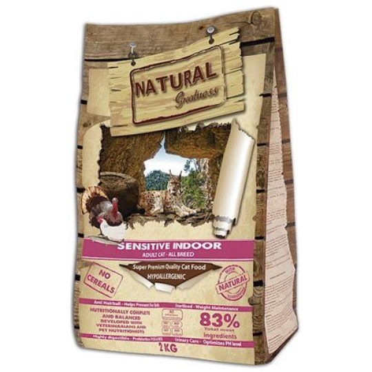 Natural Greatness Sensitive Indoor Cat Recipe/kuře,krůta/ 2kg