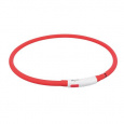 Flash USB svietiaci obojok XS-XL 70 cm / 10 mm, červená