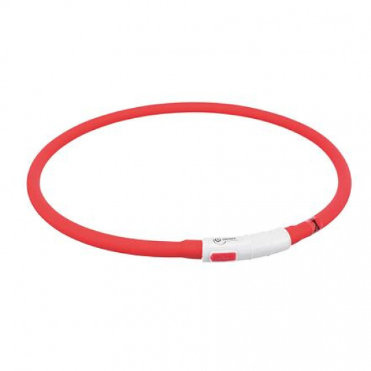 Flash USB svietiaci obojok XS-XL 70 cm / 10 mm, červená