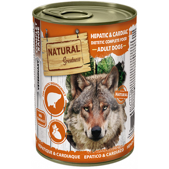 Natural Greatness HEPATIC-CARDIAC, veterinární dieta, konzerva pro psy 400g Natural Greatness HEPATIC-CARDIAC, veterinární dieta, konzerva pro psy 400g