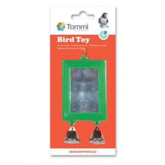 Hračka pre exoty zrkadielko s 2 zvončekmi