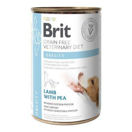 Brit Veterinary Diets GF dog Obesity 400 g konzerva