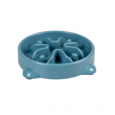 Miska DUVO+ na pomalé jedenie, modrá 300ml - S - 19x19x4cm