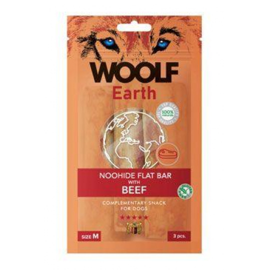 WOOLF Earth poh. NooHide M Flat Bar Beef 90g