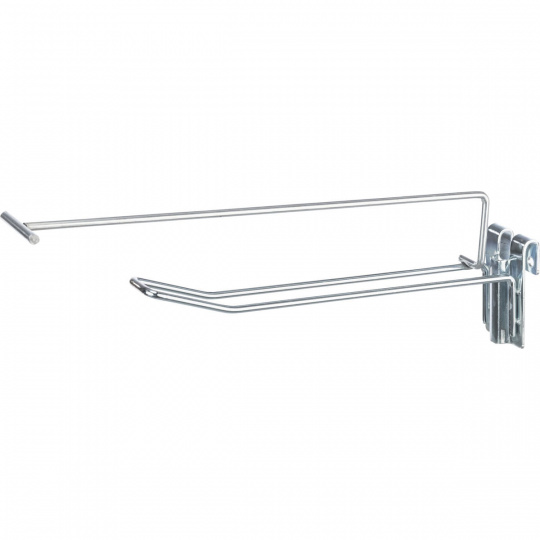 Háčik Euroslot pre mriežkové panely, 20 cm, strieborný