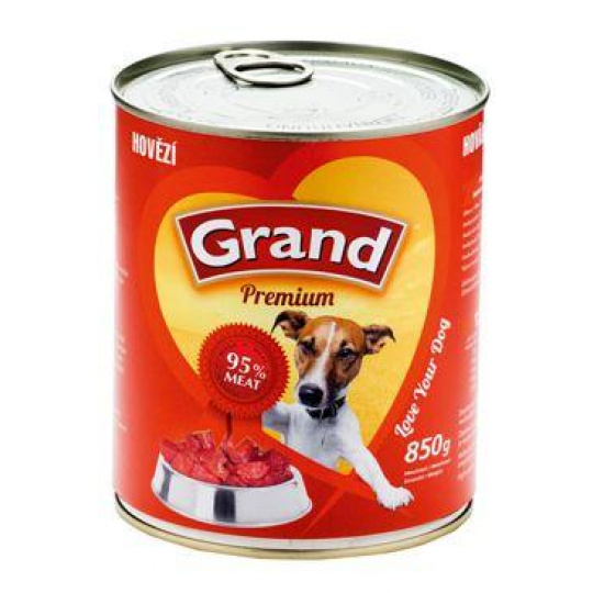 GRAND Dog konz. Premium hovädzie 850g