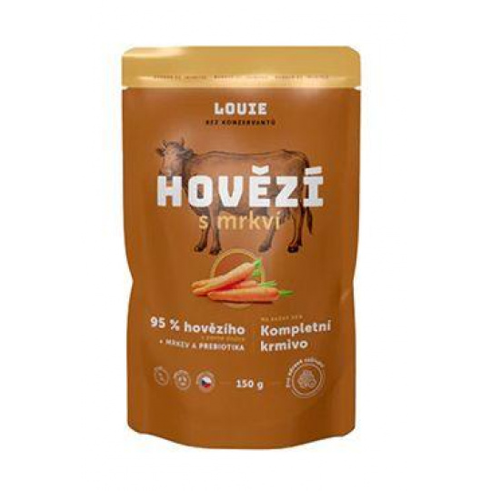 Louie Dog kapsa Hovězí s mrkví 150g Louie Dog kapsa Hovězí s mrkví 150g