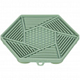 Lick´n´Snack HEXAGON s prísavkami - podložka na pomalé kŕmenie, 17 cm, TPR/plast, zelená